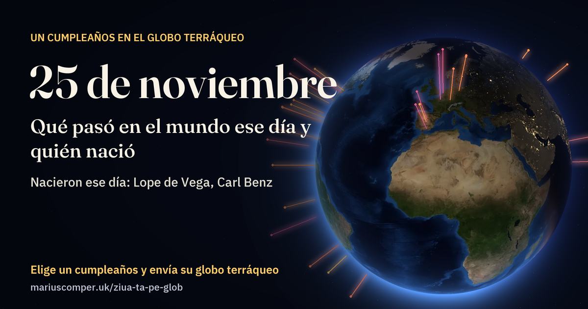 La Tierra el 25 de noviembre, con los rayos de los acontecimientos del día
