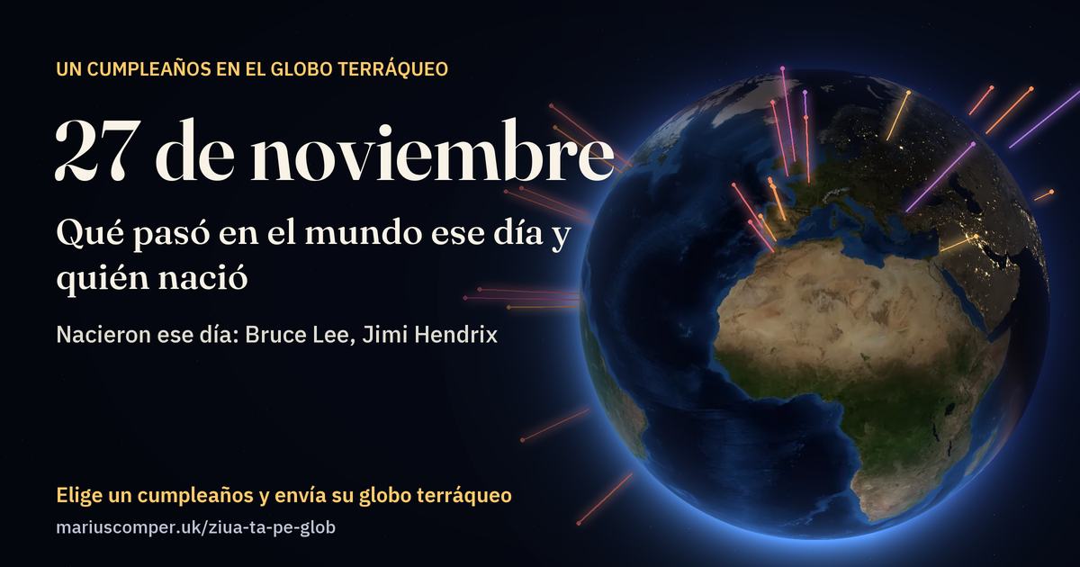 La Tierra el 27 de noviembre, con los rayos de los acontecimientos del día