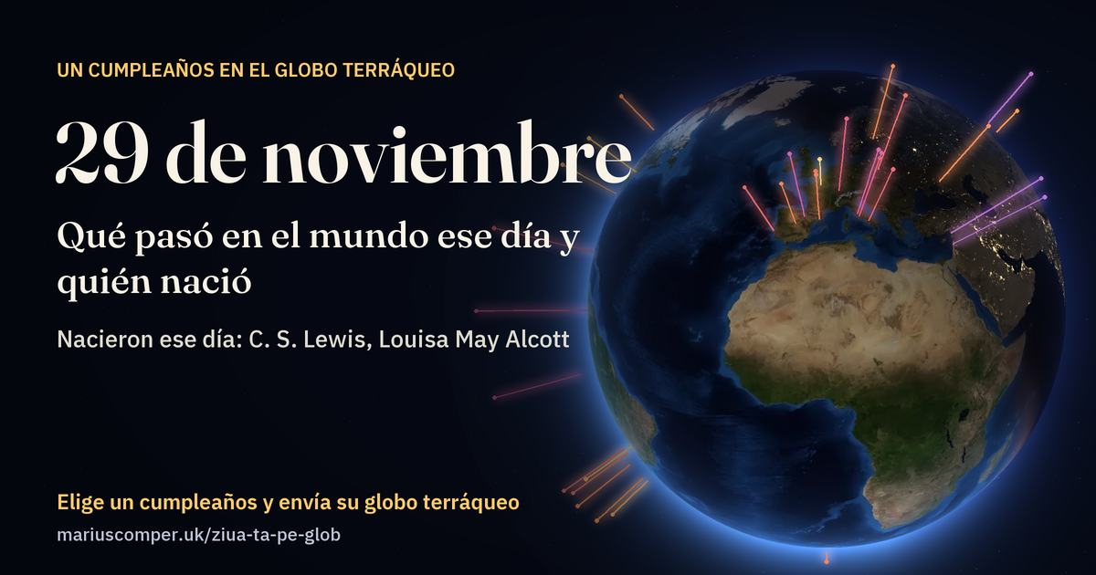 La Tierra el 29 de noviembre, con los rayos de los acontecimientos del día