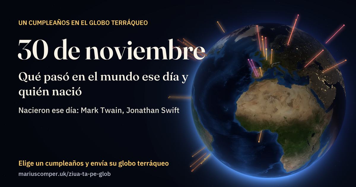 La Tierra el 30 de noviembre, con los rayos de los acontecimientos del día