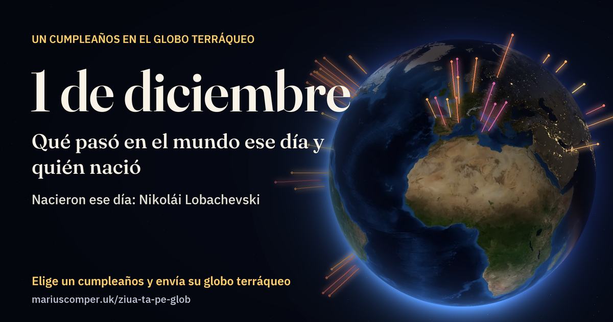 La Tierra el 1 de diciembre, con los rayos de los acontecimientos del día