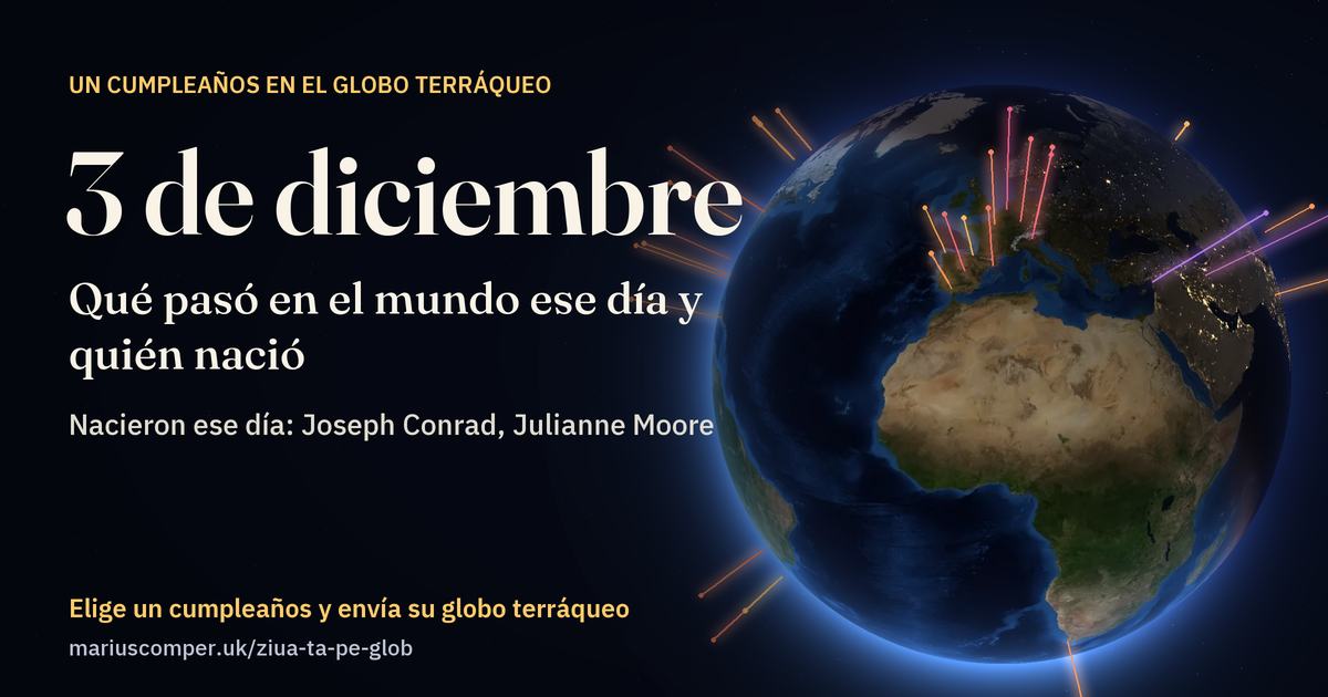 La Tierra el 3 de diciembre, con los rayos de los acontecimientos del día