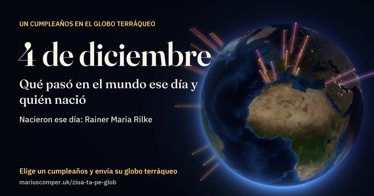 La Tierra el 4 de diciembre, con los rayos de los acontecimientos del día