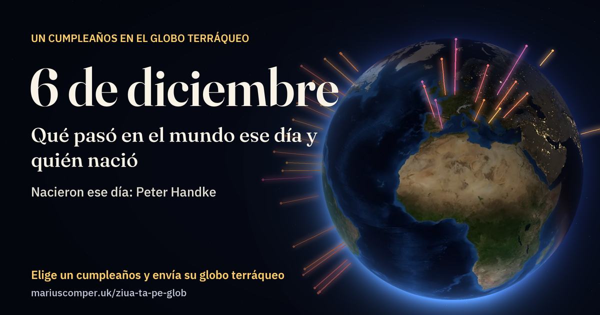 La Tierra el 6 de diciembre, con los rayos de los acontecimientos del día