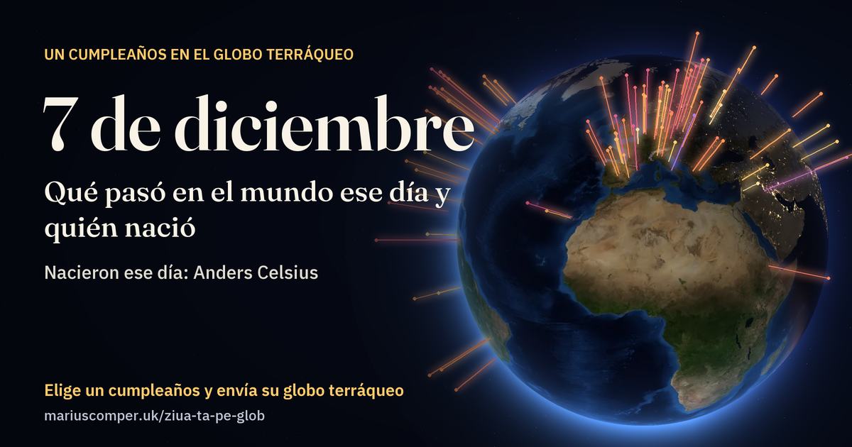 La Tierra el 7 de diciembre, con los rayos de los acontecimientos del día