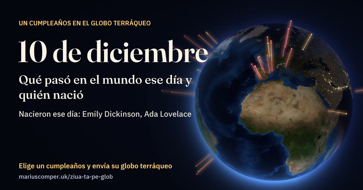 La Tierra el 10 de diciembre, con los rayos de los acontecimientos del día