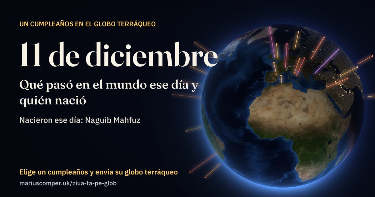 La Tierra el 11 de diciembre, con los rayos de los acontecimientos del día