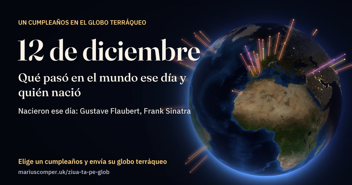 La Tierra el 12 de diciembre, con los rayos de los acontecimientos del día