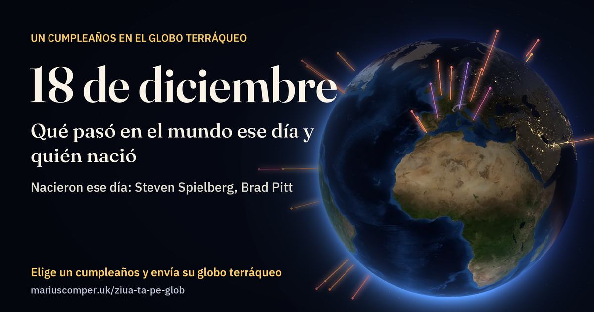 La Tierra el 18 de diciembre, con los rayos de los acontecimientos del día