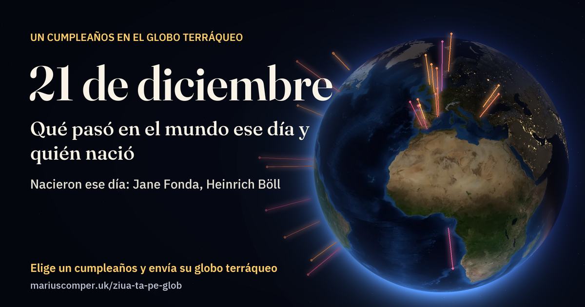 La Tierra el 21 de diciembre, con los rayos de los acontecimientos del día