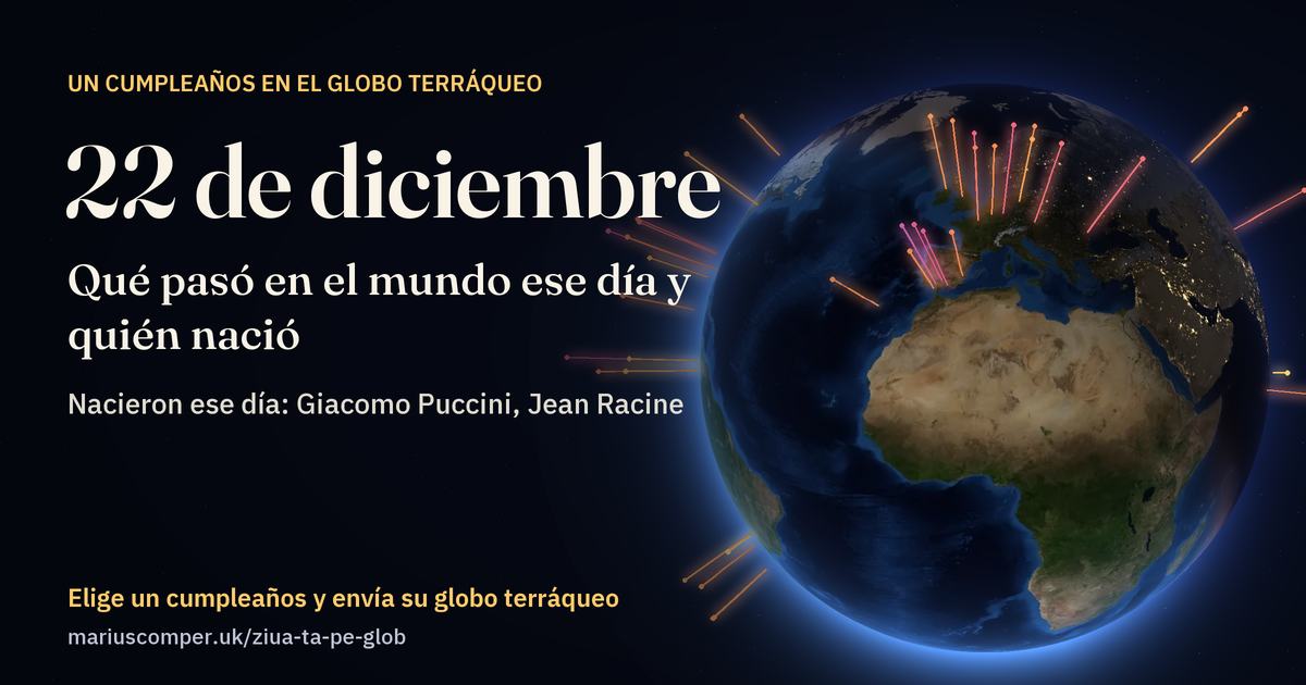 La Tierra el 22 de diciembre, con los rayos de los acontecimientos del día