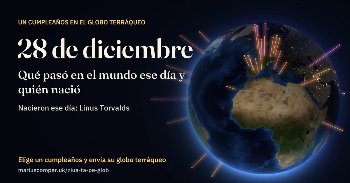 La Tierra el 28 de diciembre, con los rayos de los acontecimientos del día