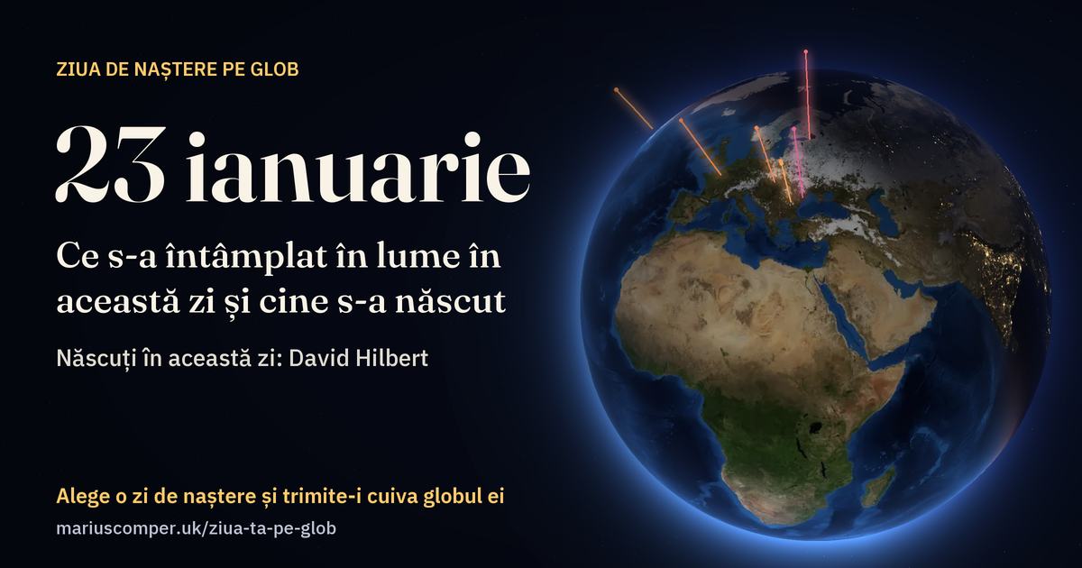 Pământul la 23 ianuarie, cu razele evenimentelor zilei
