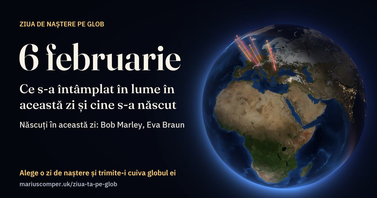 Pământul la 6 februarie, cu razele evenimentelor zilei