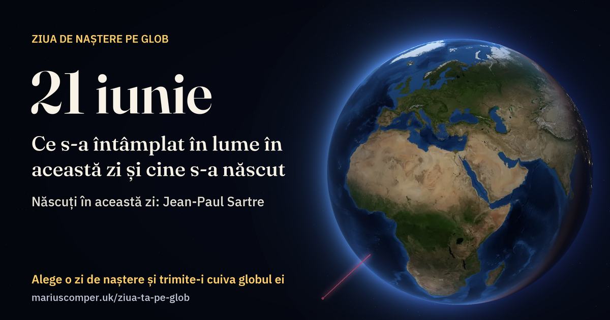 Pământul la 21 iunie, cu razele evenimentelor zilei