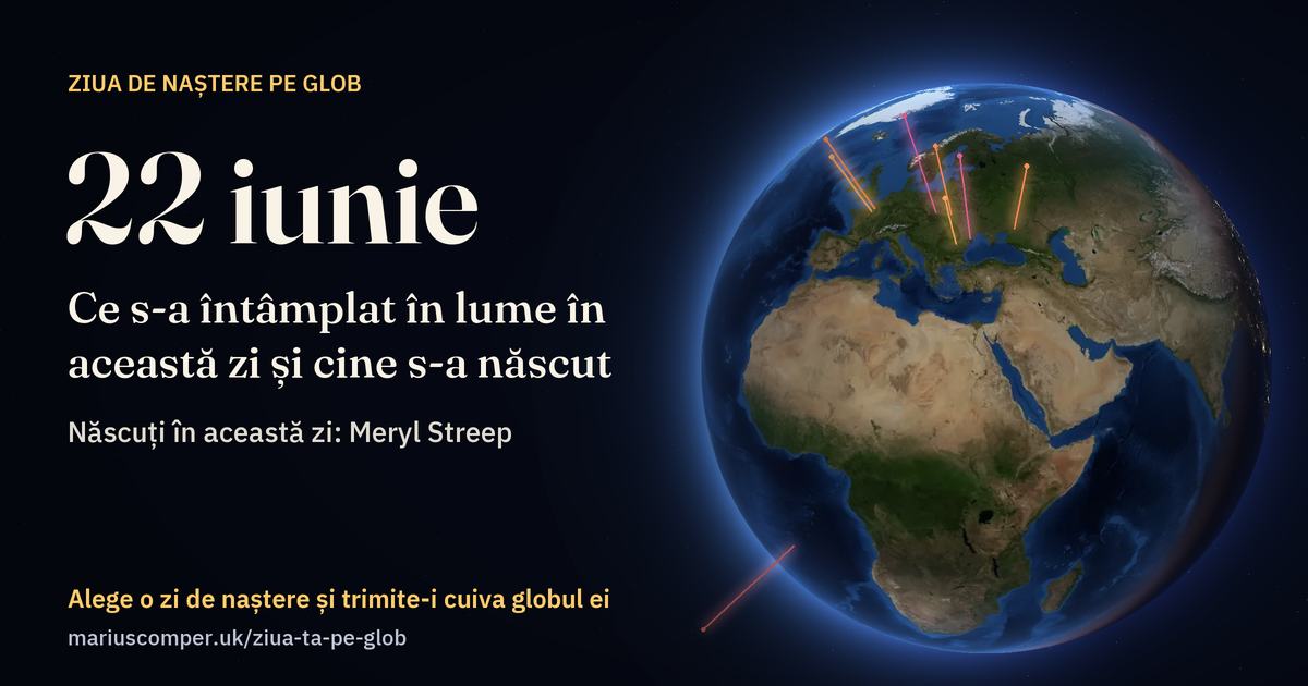 Pământul la 22 iunie, cu razele evenimentelor zilei