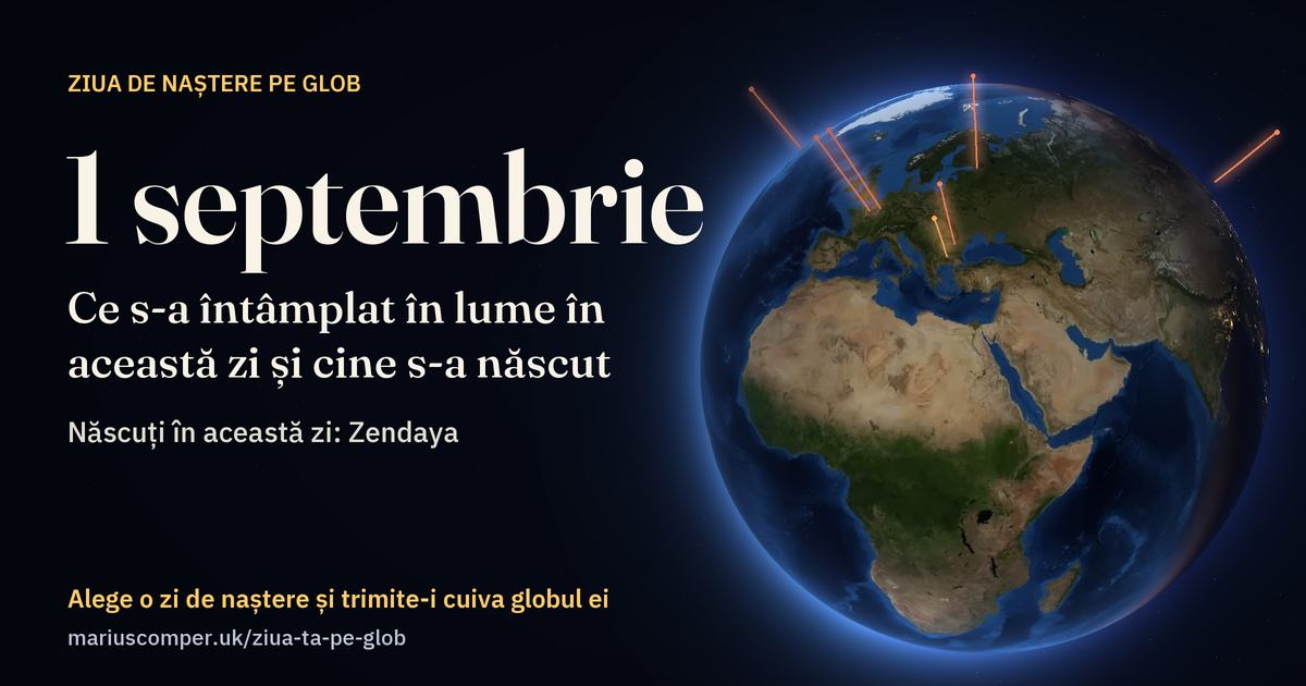 Pământul la 1 septembrie, cu razele evenimentelor zilei