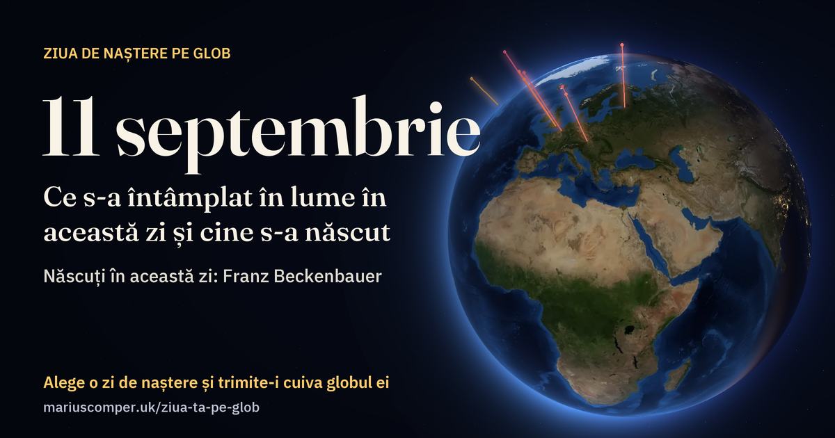 Pământul la 11 septembrie, cu razele evenimentelor zilei