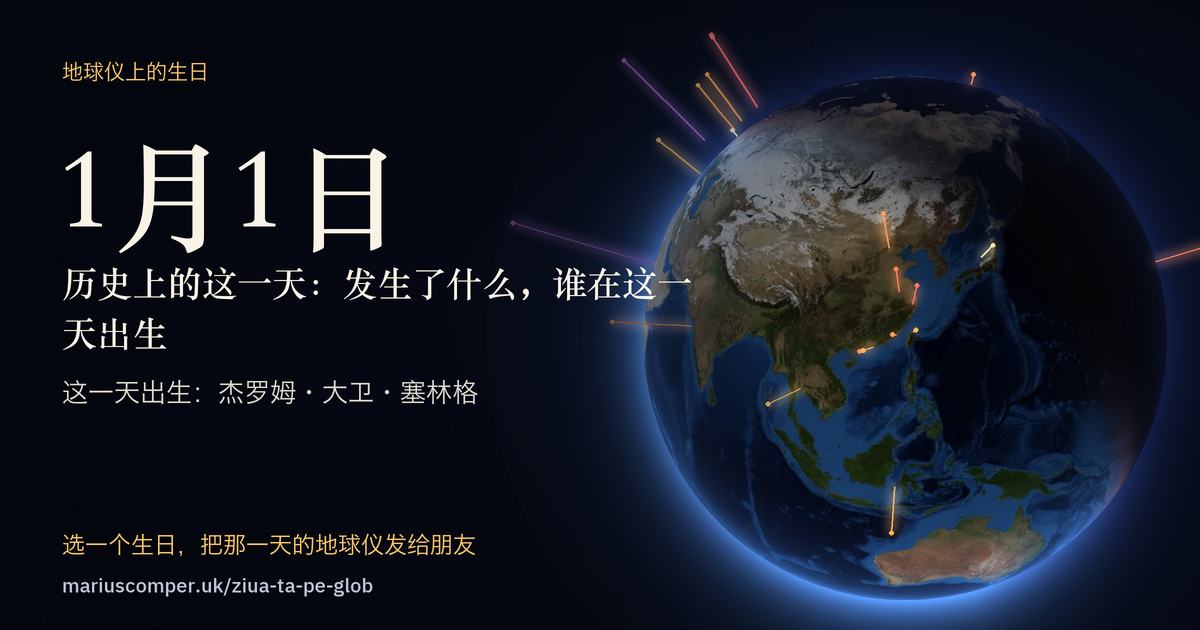 1月1日的地球，以及当天各件事的光柱