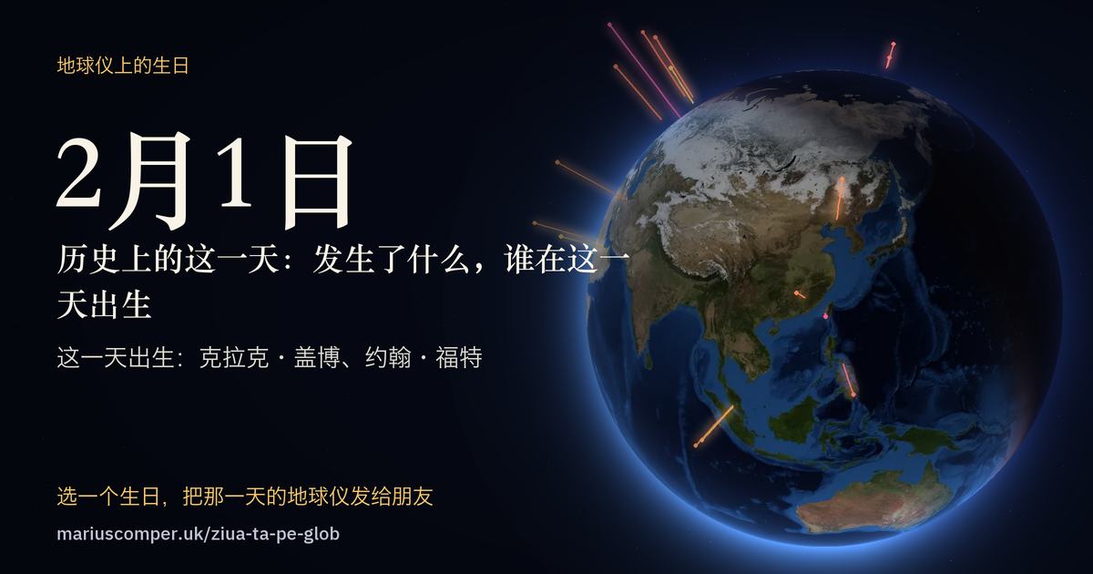 2月1日的地球，以及当天各件事的光柱