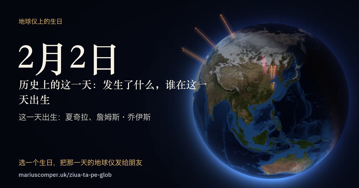 2月2日的地球，以及当天各件事的光柱