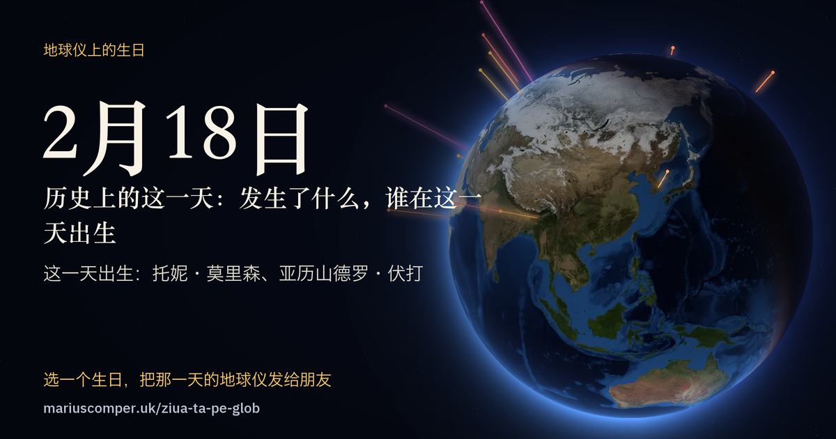 2月18日的地球，以及当天各件事的光柱