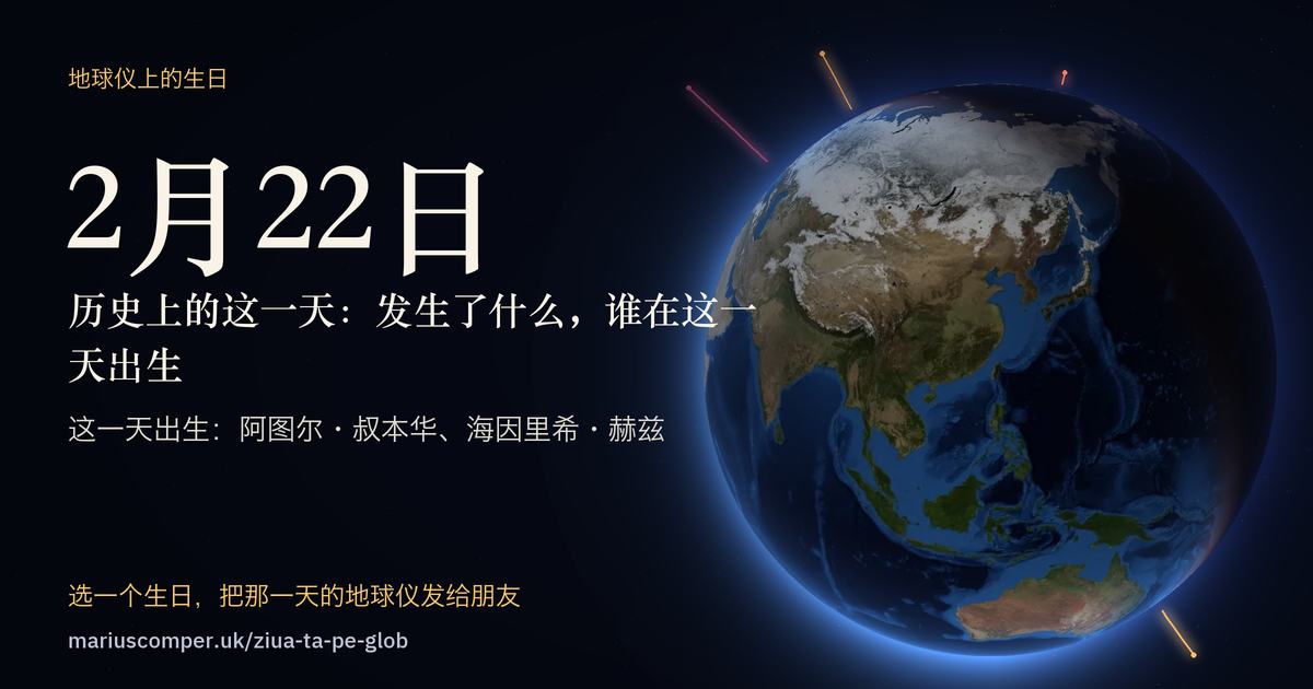2月22日的地球，以及当天各件事的光柱