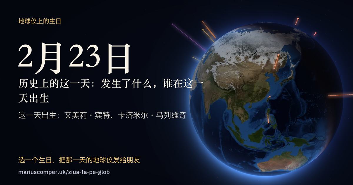 2月23日的地球，以及当天各件事的光柱