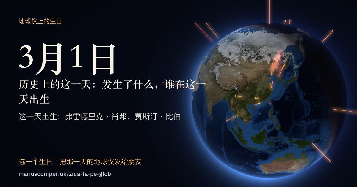 3月1日的地球，以及当天各件事的光柱