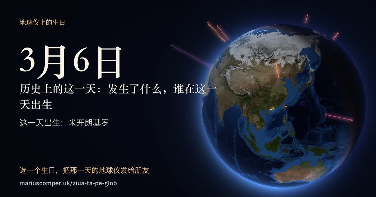 3月6日的地球，以及当天各件事的光柱