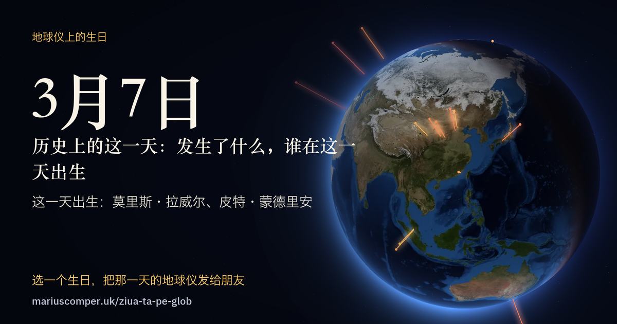 3月7日的地球，以及当天各件事的光柱