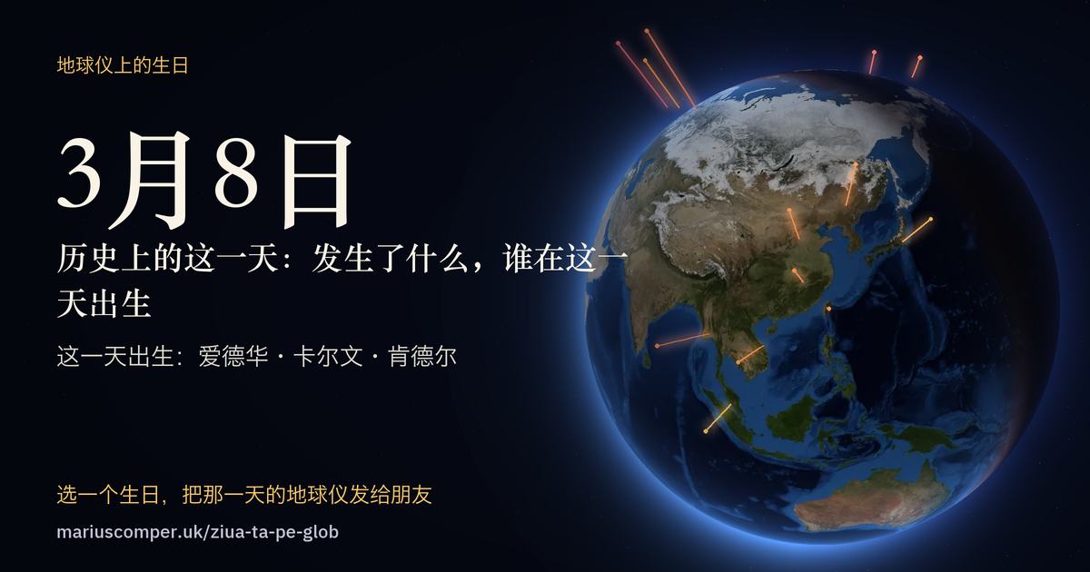 3月8日的地球，以及当天各件事的光柱