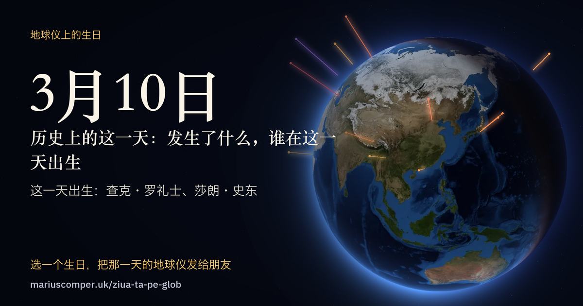 3月10日的地球，以及当天各件事的光柱