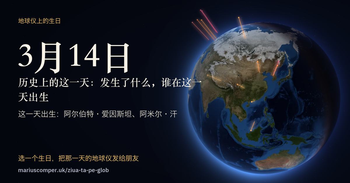 3月14日的地球，以及当天各件事的光柱