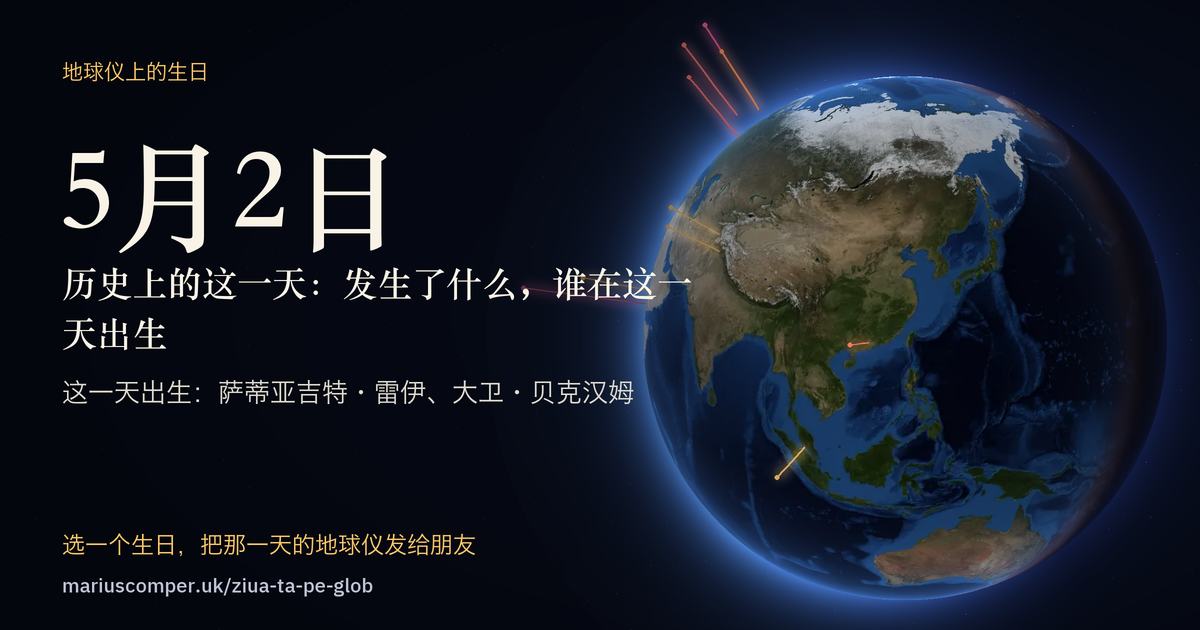 5月2日的地球，以及当天各件事的光柱