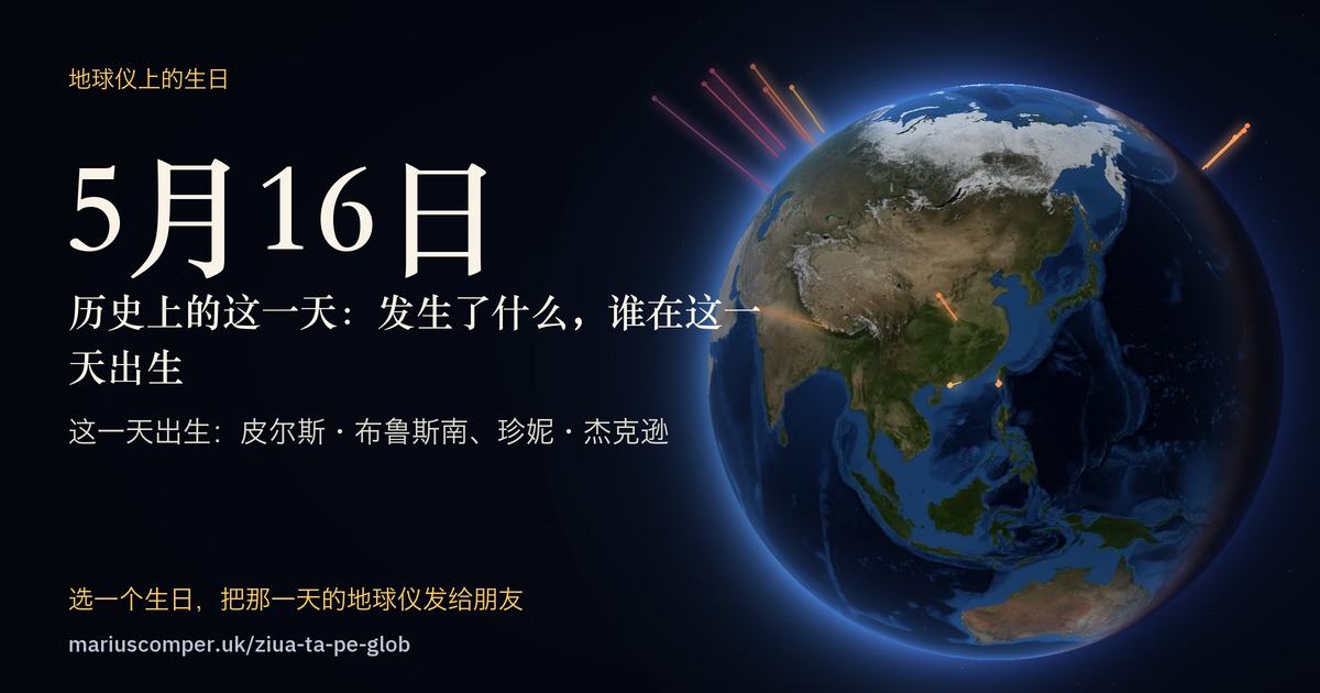 5月16日的地球，以及当天各件事的光柱