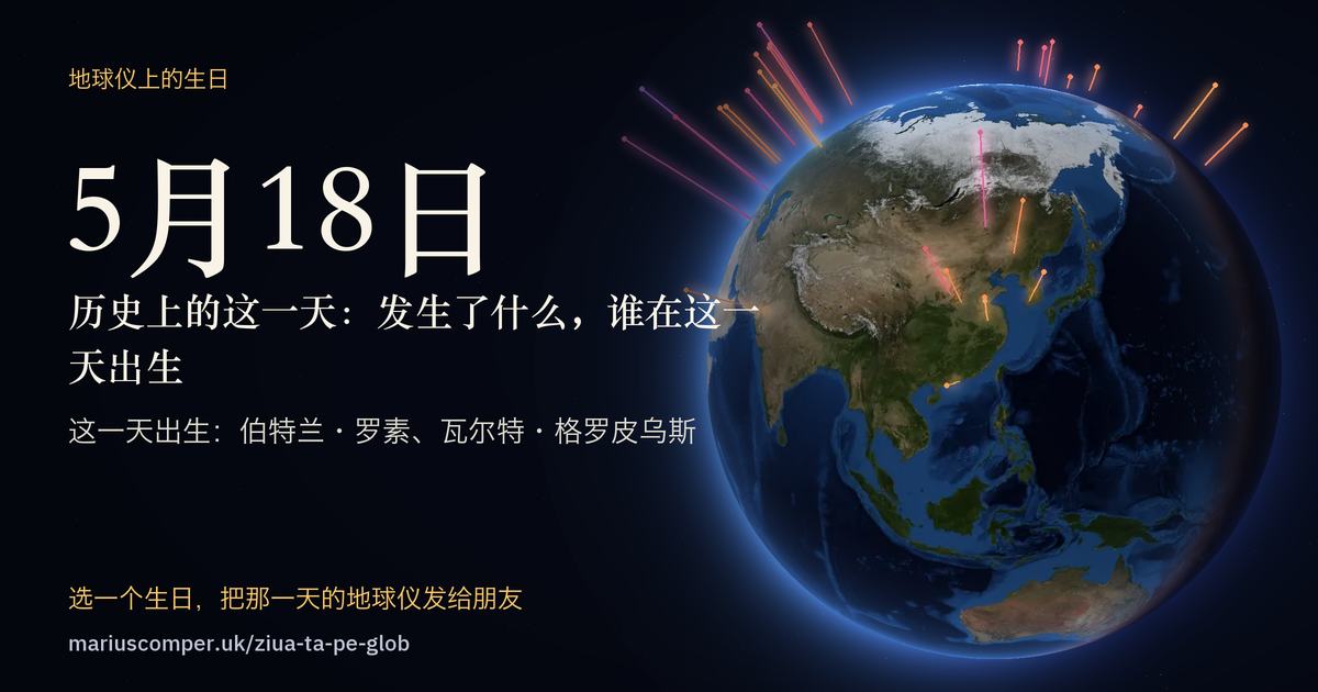 5月18日的地球，以及当天各件事的光柱