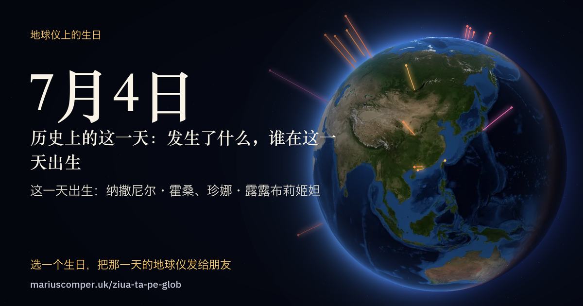 7月4日的地球，以及当天各件事的光柱