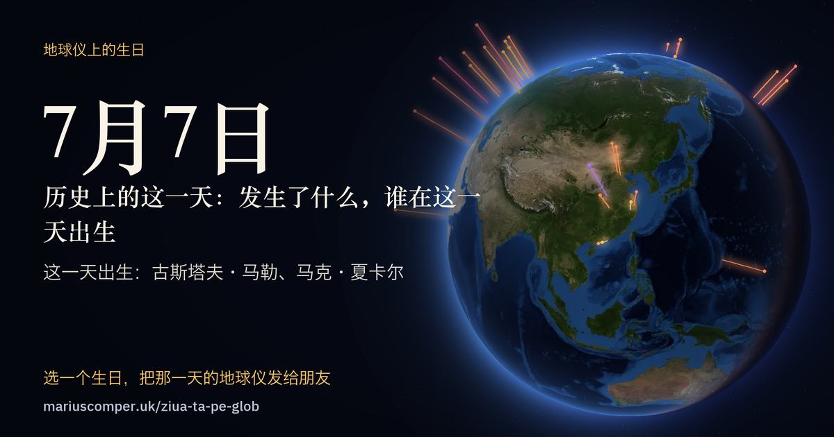 7月7日的地球，以及当天各件事的光柱