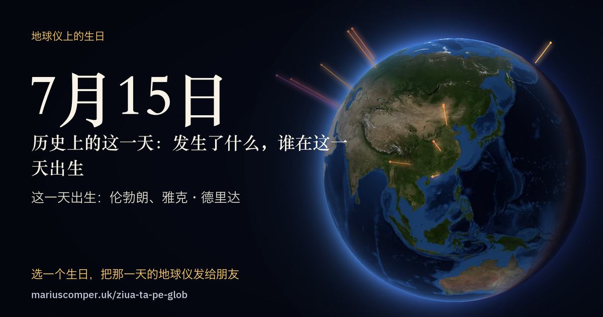 7月15日的地球，以及当天各件事的光柱