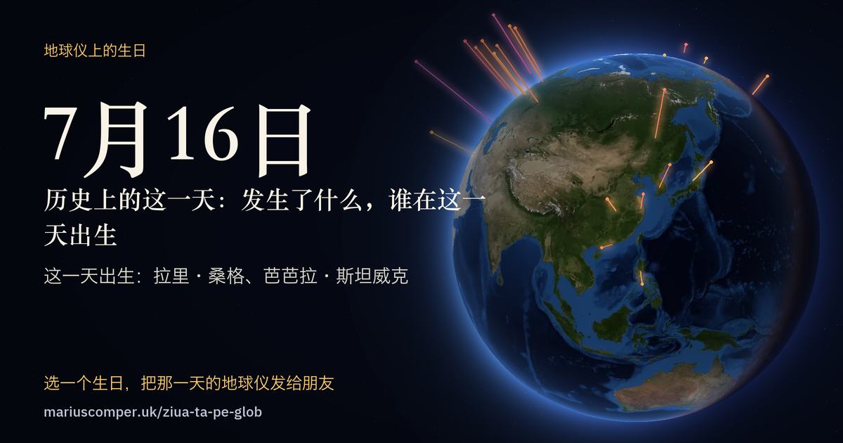 7月16日的地球，以及当天各件事的光柱
