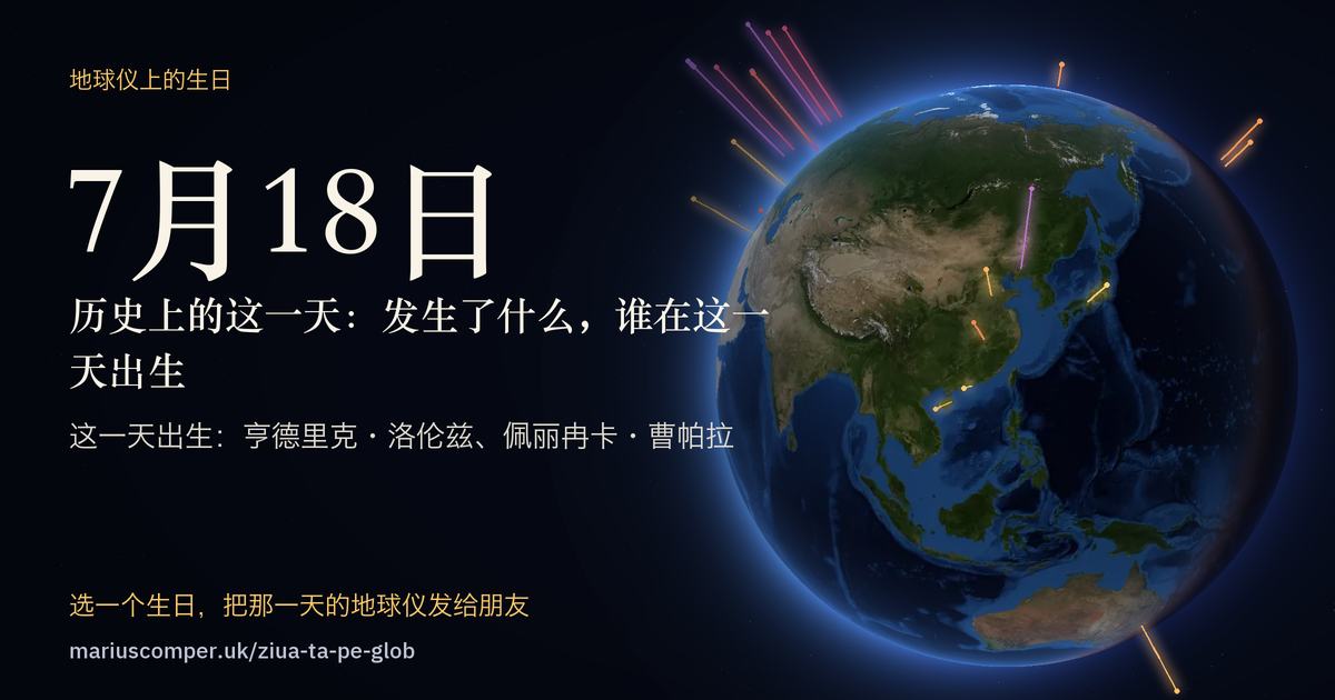 7月18日的地球，以及当天各件事的光柱