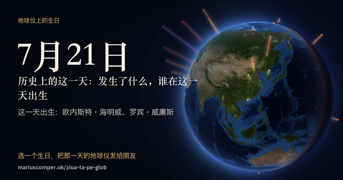 7月21日的地球，以及当天各件事的光柱