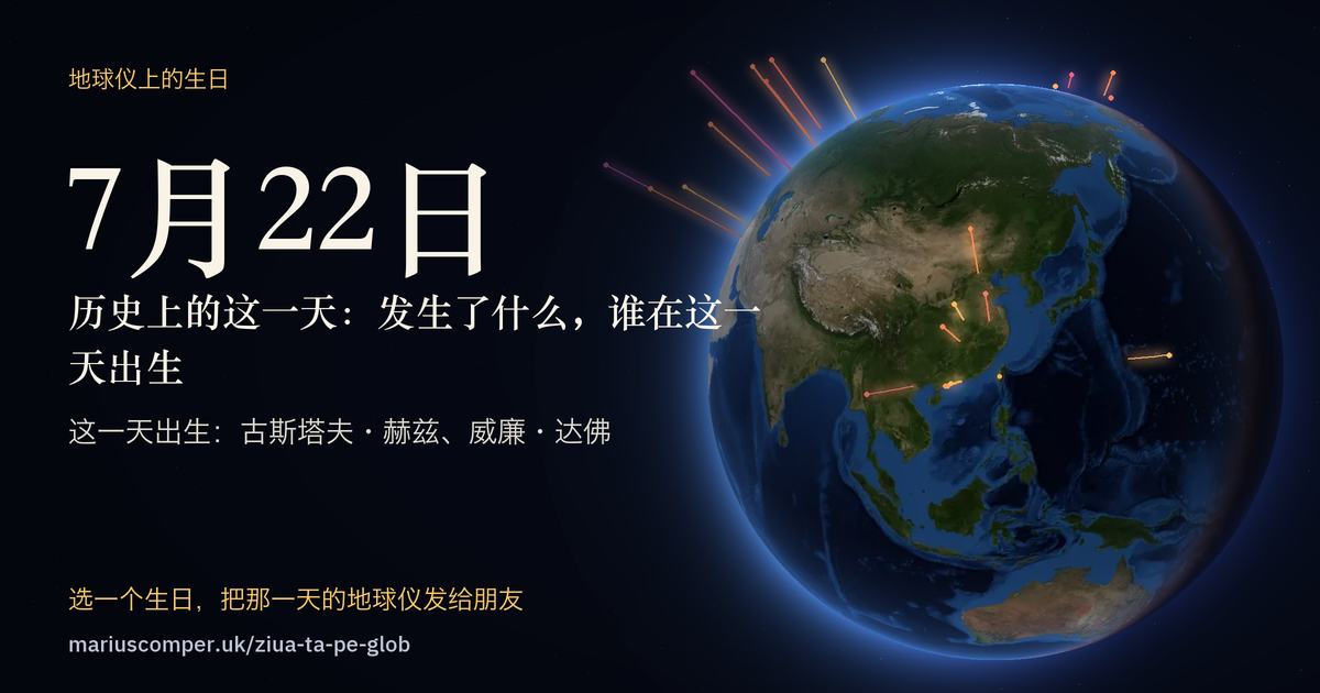 7月22日的地球，以及当天各件事的光柱
