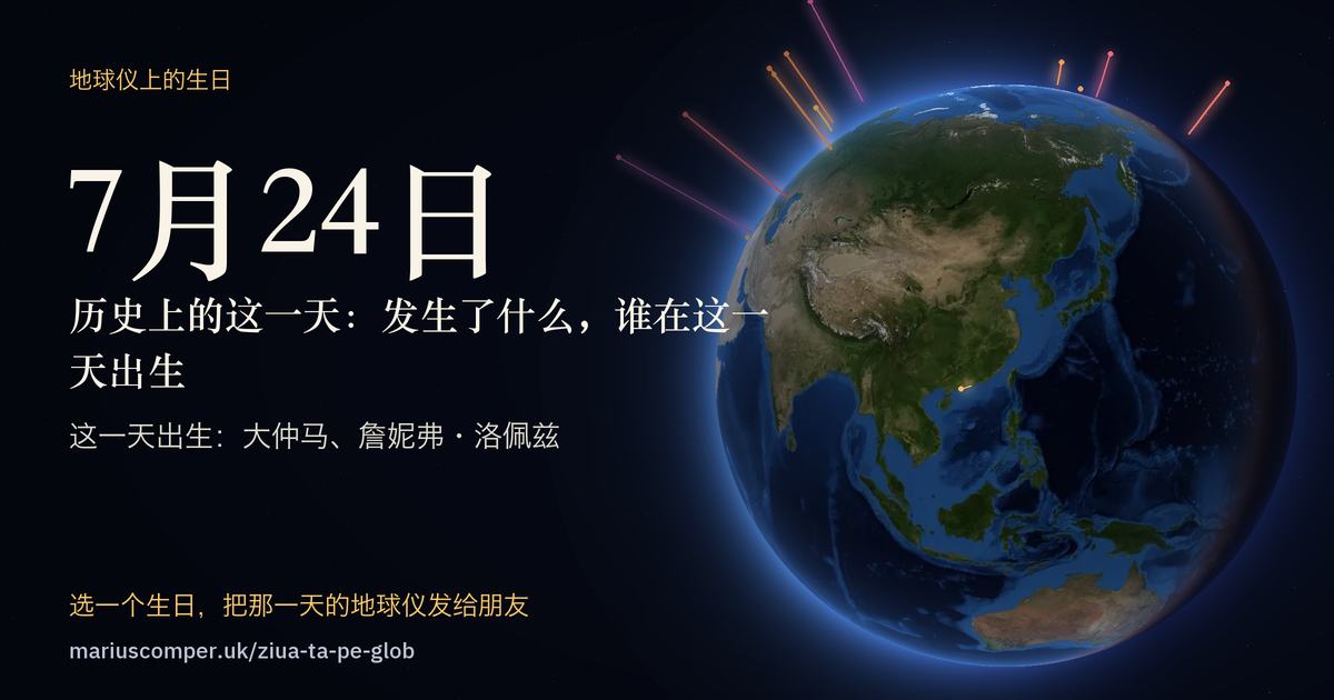 7月24日的地球，以及当天各件事的光柱