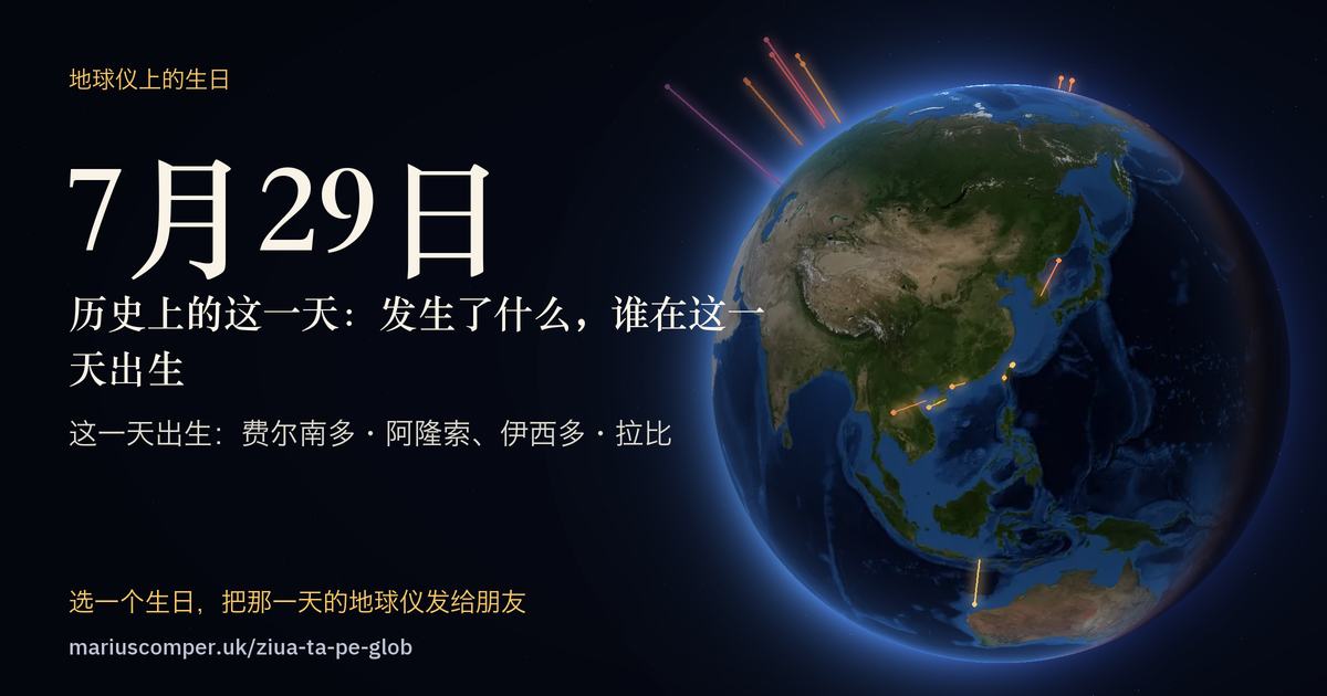 7月29日的地球，以及当天各件事的光柱