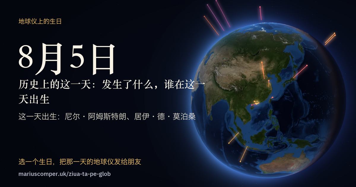 8月5日的地球，以及当天各件事的光柱