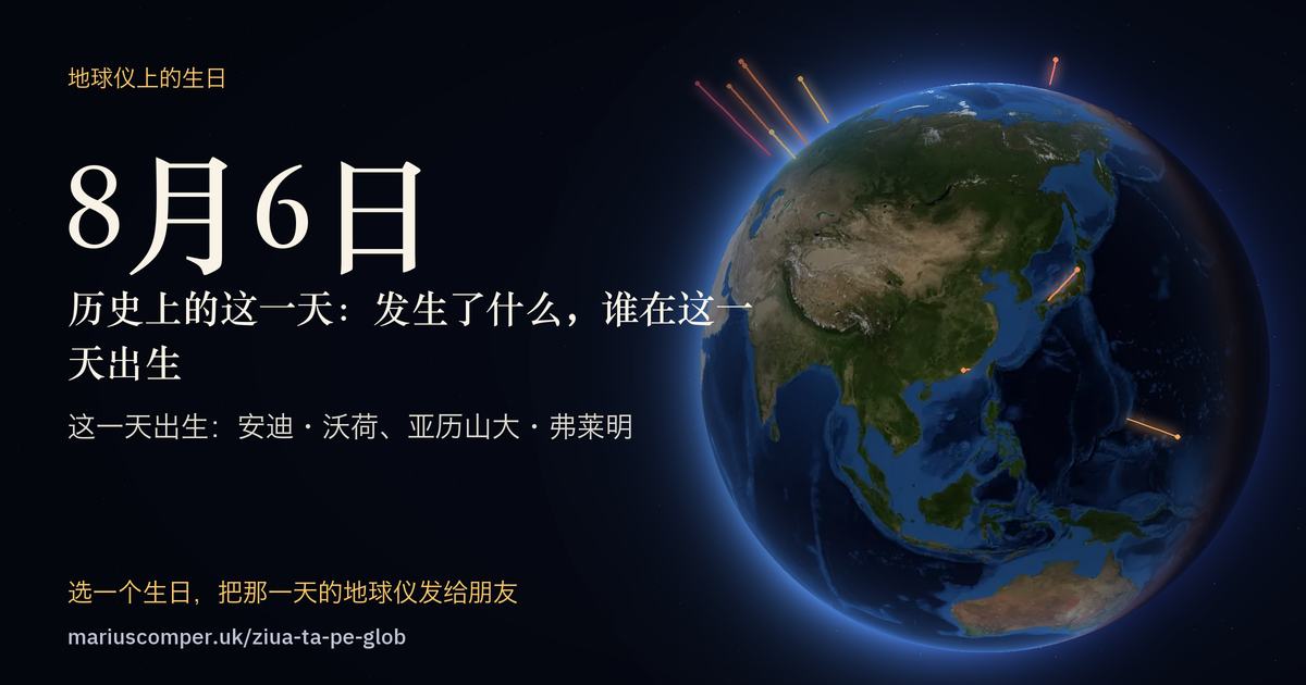 8月6日的地球，以及当天各件事的光柱