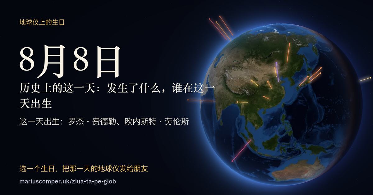 8月8日的地球，以及当天各件事的光柱