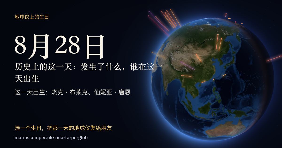 8月28日的地球，以及当天各件事的光柱